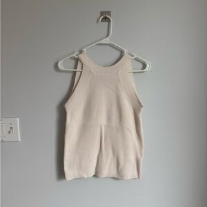 Ann Taylor Factory Cream Ribbed Tank Top